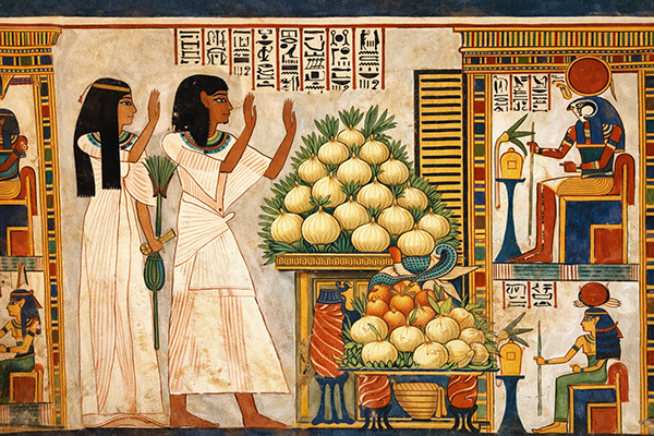 Onions held an important place in ancient Egyptian culture.